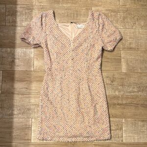 Luca & Grae Pink and Cream Tweed Mini Dress- NWT